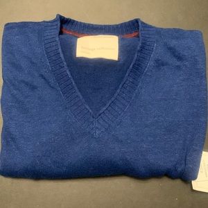 Men's Banana Republic Heritage Collection X Large Blue V-Neck Sweater